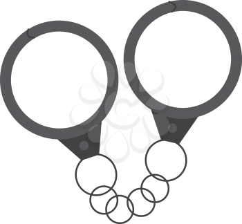 A pair of metal handcuffs used by police to arrest criminals vector color drawing or illustration 
