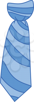 Design of a formal necktie in blue color check design vector color drawing or illustration 