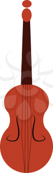A string musical instrument with hollow wooden body vector color drawing or illustration 