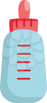Light blue and pink feeding bottle vector illustration on white background 