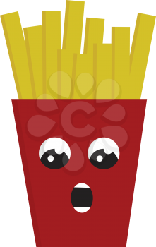 Red suprissed french fries box vector illustration on white background 