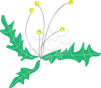 Simple image of little yellow flowers basic RGB vector on white background