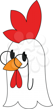Rooster with glasses illustration vector on white background