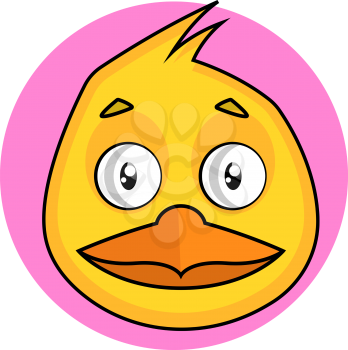 Yellow cartoon bird vector illustration on white background