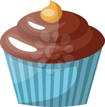 Chocolate cupcake with peanut butter on top illustration vector on white background