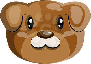 Brown cartoon dog vector illustartion on white background