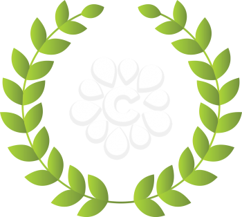 Light green leaves forming a wreath vector illustration on a white background