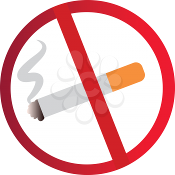 Vector illustration of a no smoking sign on a white background
