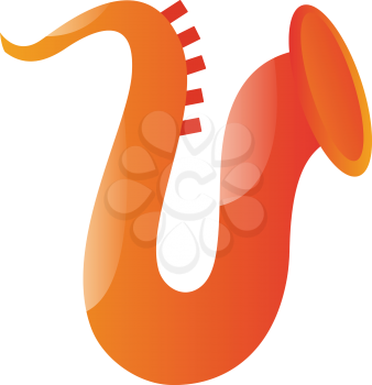 Simple vector illustration of a orange trumpet on white background