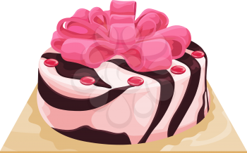 Vector illustration of chocolate vanilla cake.