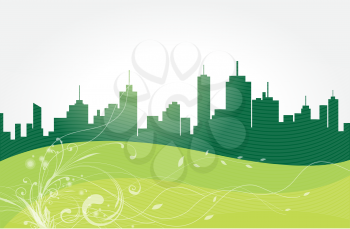 Vector illustration of green city.