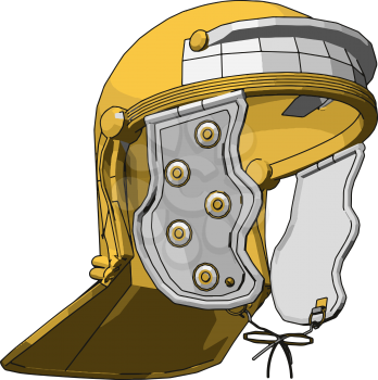 Yellow firefighter helmet vector illustration on white background
