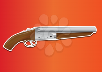 Lupara or Sawn-off Shotgun, vector illustration