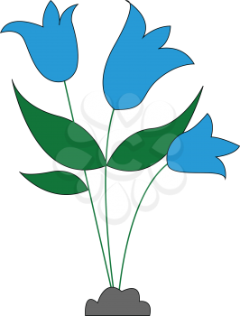 Three blue flowers 