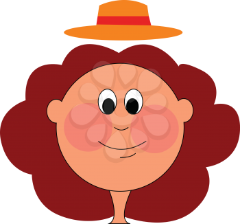 Chubby girl with red hear and hat vector illustration 