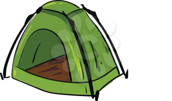 Green camping tent vector illustration 