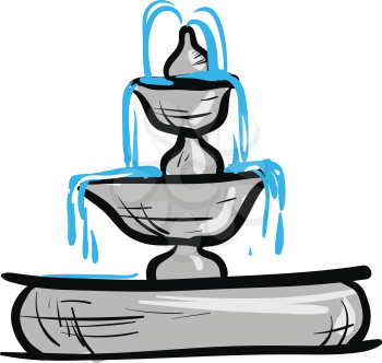 Little water fountain illustration vector on white background 