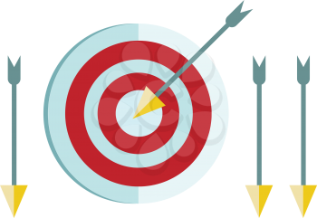 A dart board and arrows used for hitting the target sports vector color drawing or illustration 