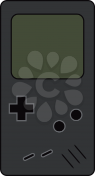A hand held video game device of tile matching puzzle called Tetris vector color drawing or illustration 