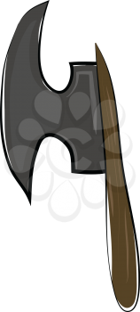 A vintage axe weapon vector or color illustration