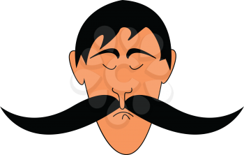 Man with big mustaches illustration vector on white background 