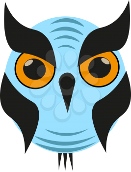 Blue owl illustration vector on white background 