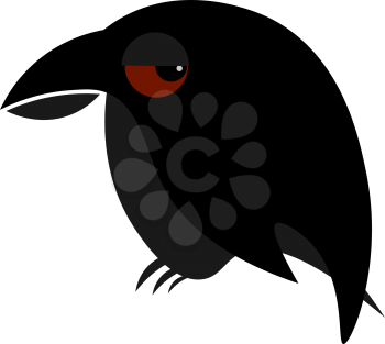 Raven illustration vector on white background 