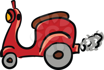Red scooter illustration vector on white background 