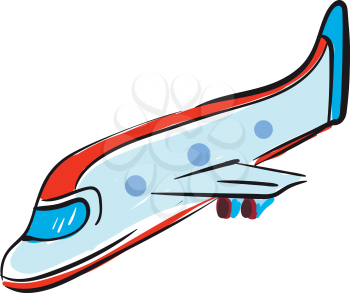 Red plane illustration vector on white background 