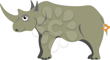Rhinoceros illustration vector on white background 