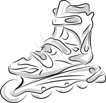 Roler skate illustration vector on white background 