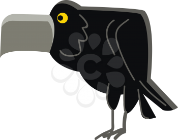 An angry black crow vector or color illustration