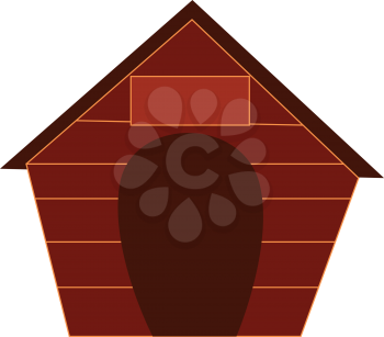 A brown dog house vector or color illustration