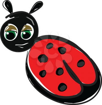 A happy ladybug vector or color illustration
