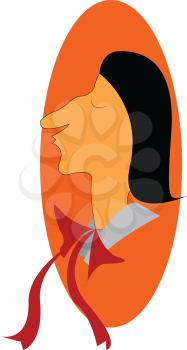 A man with red ribbon neck tie vector or color illustration