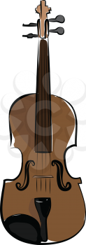 Violin a string musical instrument vector or color illustration
