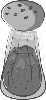 A small pepper shaker filled 75% with pepper vector color drawing or illustration 