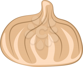 A light brown Asian dumpling filled with meat or vegetables vector color drawing or illustration 