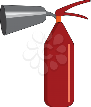 A large red color fire extinguisher placed in an emergency casket vector color drawing or illustration 