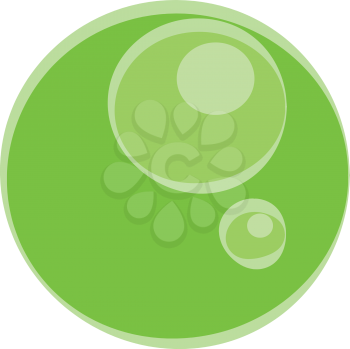 A cute looking spherical green-colored cartoon marble ball with circular designs vector color drawing or illustration 