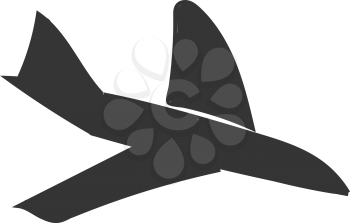 A well-crafted airplane which is fully black in color vector color drawing or illustration