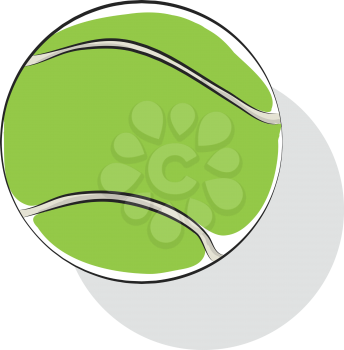Clipart of a green-colored tennis ball with its reflection on the surface vector color drawing or illustration 