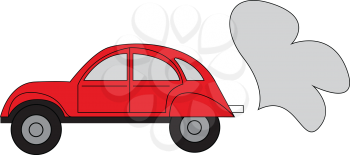 Simple vector illustration of a red car on white background