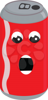 Screaming red soda can vector illustration on white background