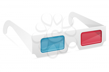 3d paper glasses stock vector illustration isolated on white background