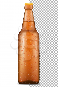 beer in bottle transparent stock vector illustration isolated on white background