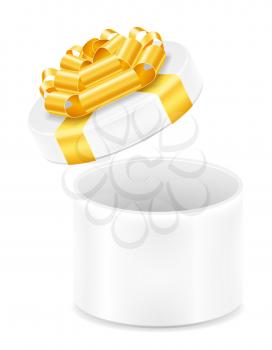 open gift box with bow and ribbon stock vector illustration isolated on white background