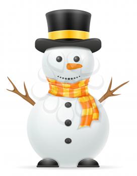 christmas snowman stock vector illustration isolated on white background