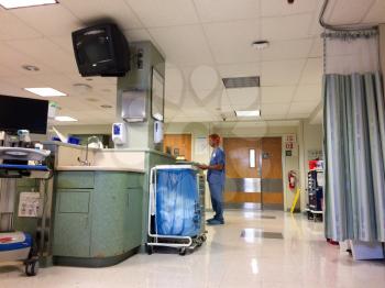 Surgery unit at hospital with nurse's station clean