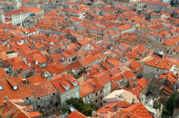 Red tile rooftops of Dubrovnik, Croatia